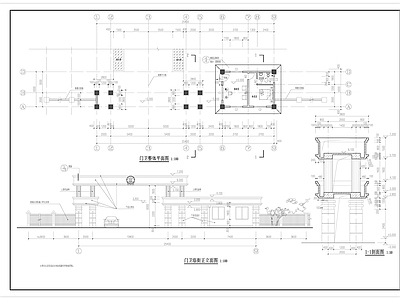 大门门卫室建筑 施工图