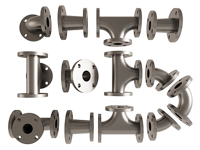 现代金属管道 法兰盘 五金 工业构件 管道零件