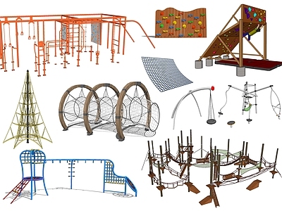 现代儿童游乐设施 攀爬网 攀爬墙