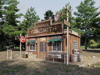 美式荒野木屋 小屋