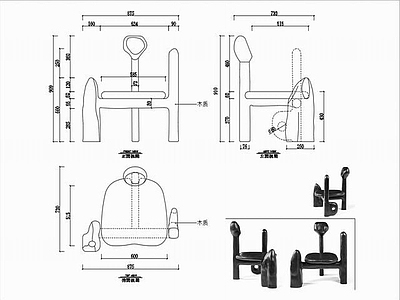 椅子家具图纸 施工图