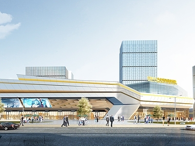 现代大型商场业综合体 商场建筑 商业mall