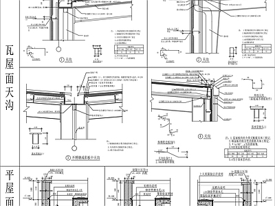 天沟做法详图 施工图 建筑通用节点