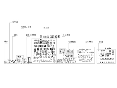 现代家装工装商业空间综合图库  施工图