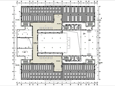 单层5000㎡大型图书馆平面布置图 施工图