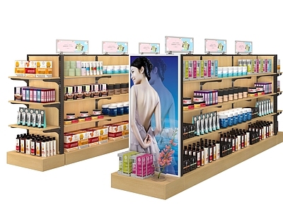 现代化妆品展示柜 店 彩妆柜 彩妆店 彩妆店