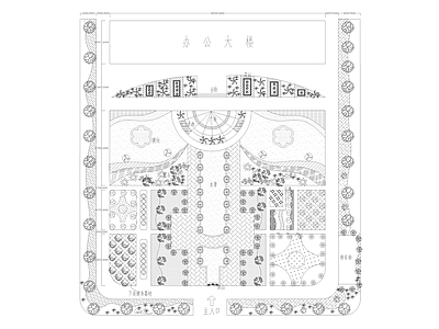 办公楼景观绿化设计方案 施工图 办公工业景观