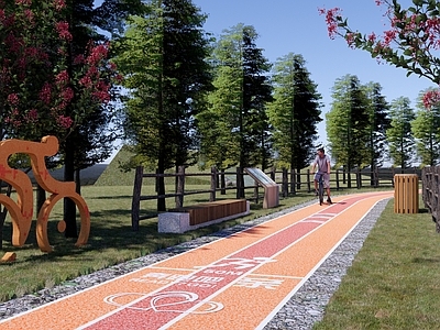 现代绿道体育公园景观 健康游步道 生态骑行道 运动健身 山体跑道 马拉松