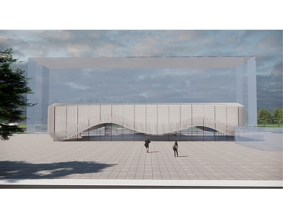 现代表皮展览馆建筑 科技未来