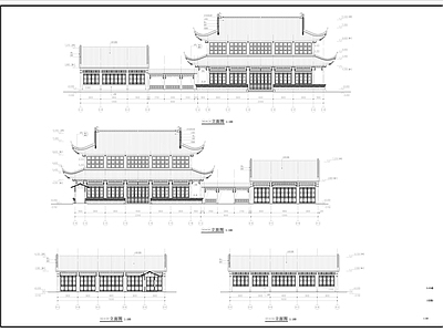 中式古建歇山建筑  施工图