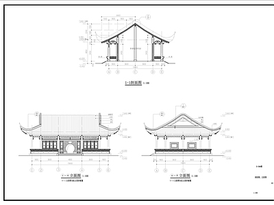 中式古建歇山建筑  施工图