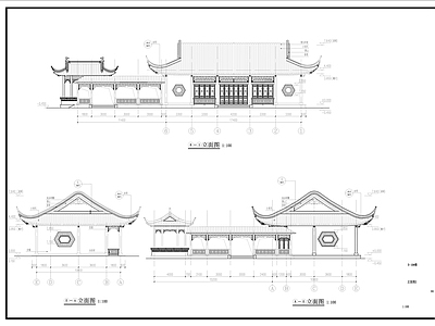 中式古建歇山建筑  施工图