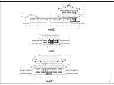 中式古建歇山建筑  施工图