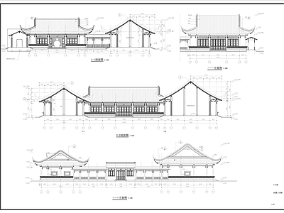 中式古建歇山建筑  施工图