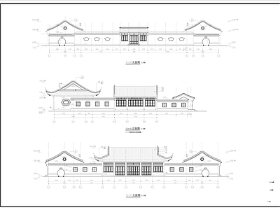 中式古建歇山建筑  施工图