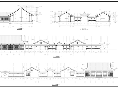 中式古建歇山建筑  施工图