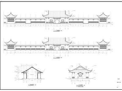 中式古建歇山建筑 施工图