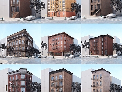 其他商业建筑 老旧街道红砖建筑 复古街道 城市低层商业建筑 复工老旧街道建筑