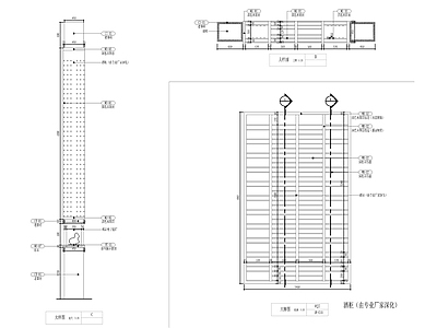 高隔断屏风大样图 施工图 家具节点详图