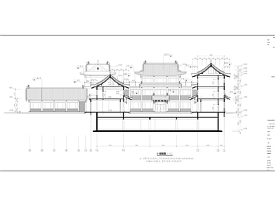 仿古办公建筑剖面详图 施工图