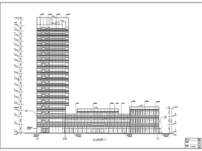17层现代风格旧车交易市场建筑 施工图