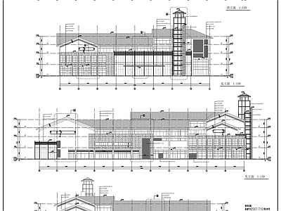 大型仿古商业建筑 施工图