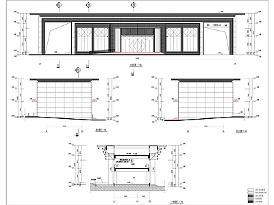 现代住宅小区大门物业门卫室消控室 施工图