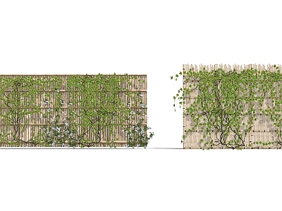 藤蔓篱笆 竹篱笆 竹竿围挡围栏 攀爬植物 木格栅围挡