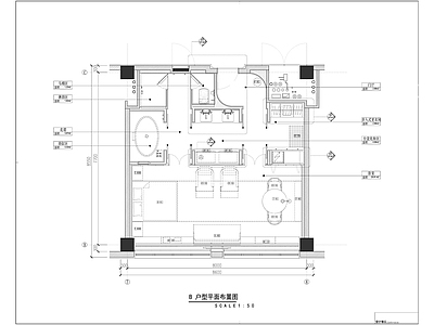 艺术特色酒店豪华家庭套间室内精装修 施工图 客房