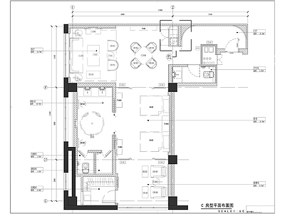 艺术特色酒店豪华家庭套间室内精装修 施工图 客房