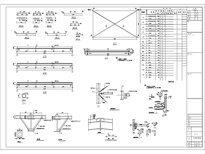轻钢仓库吊车梁及支撑节点构造详图 施工图 节点