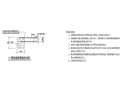 新加板剖面大样 施工图 抗震加固结构