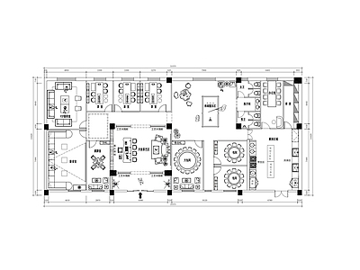 现代休闲茶室会所平面布置图 施工图