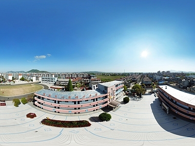 HDR城市小区社区广场全景