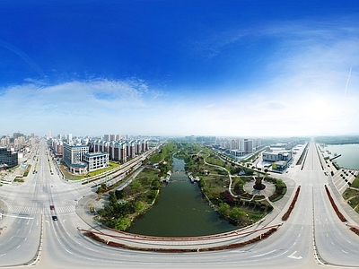 HDR城市小区社区广场全景