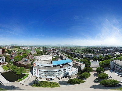 HDR城市小区社区广场全景