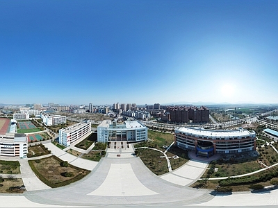 HDR城市小区社区广场全景