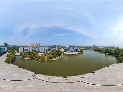 HDR城市小区社区广场全景