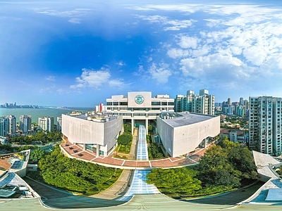 HDR城市小区社区广场全景