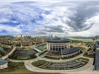 HDR城市小区社区广场全景