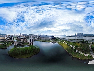HDR城市小区社区广场全景
