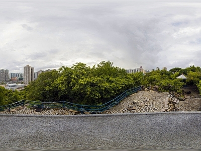 HDR城市小区社区广场全景