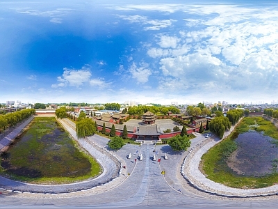 HDR城市小区社区广场全景