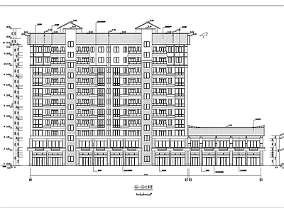 新中式风格商业住宅楼建施图 施工图