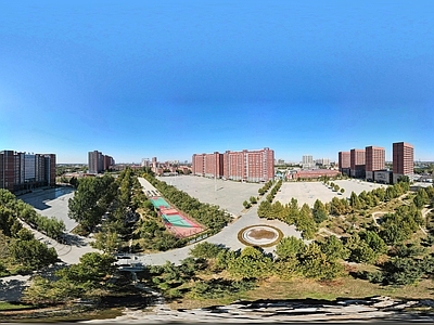 HDR城市小区社区广场全景