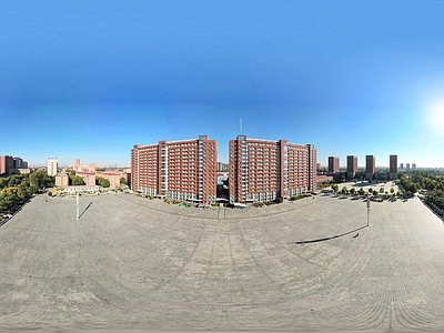 HDR城市小区社区广场全景