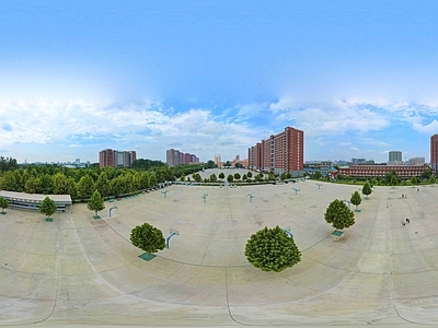 HDR城市小区社区广场全景