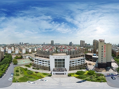 HDR城市小区社区广场全景