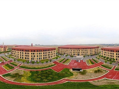 HDR城市小区社区广场全景