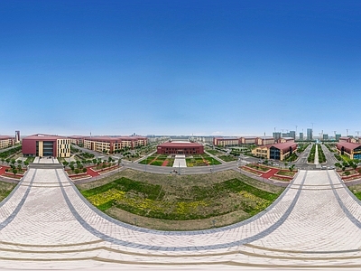 HDR城市小区社区广场全景